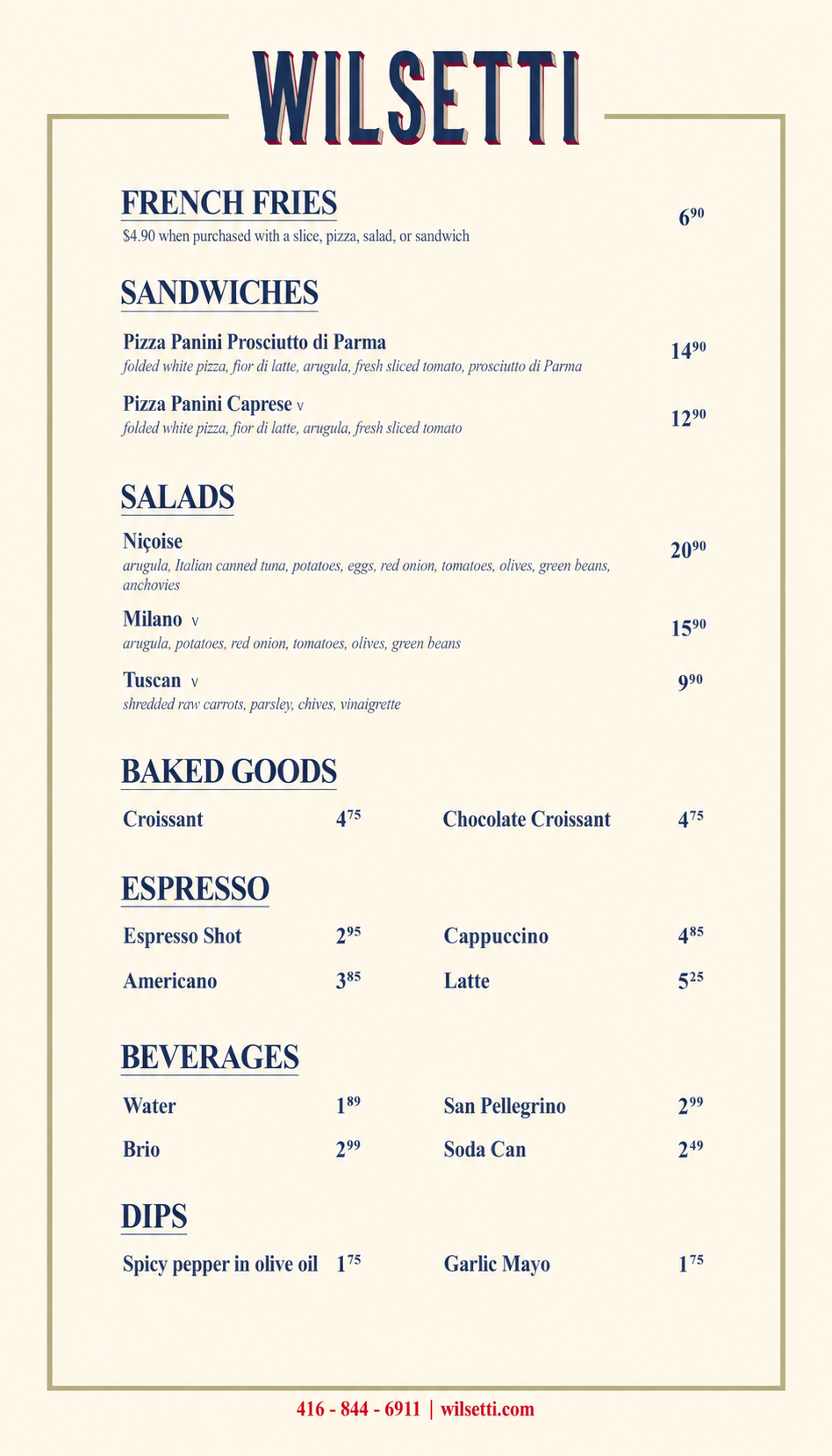 Our Menu