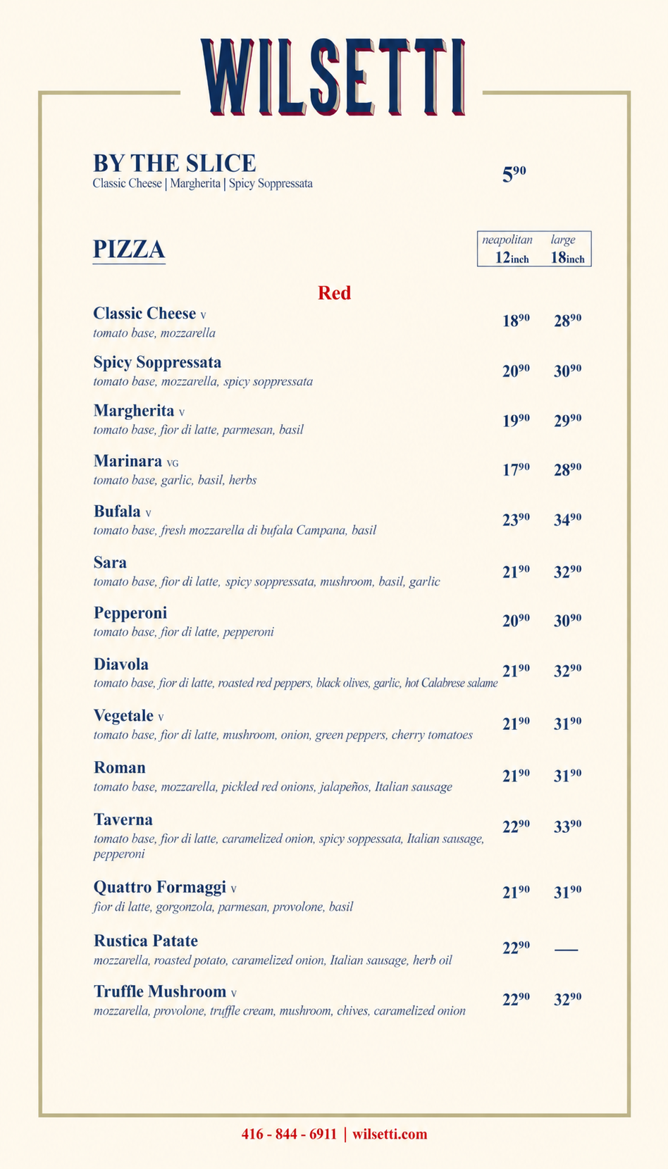 Our Menu